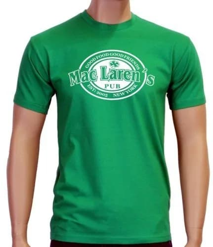 Coole-Fun-T-Shirts Girly T-shirt Mac Laren Irish Pub /Green/Small