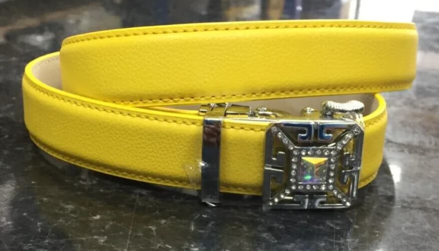 Anthoni Crown Ledergürtel Women's Yellow Bling Belt