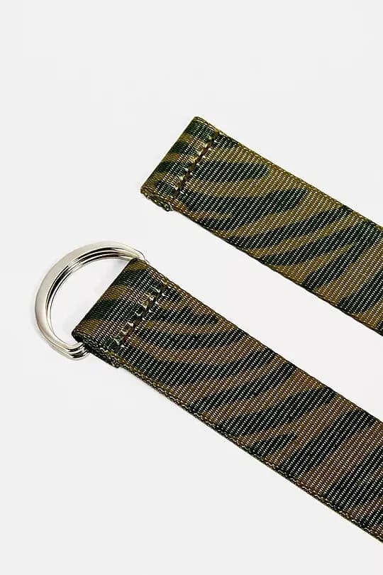 Women's UO Zebra Print Belt Khaki Green