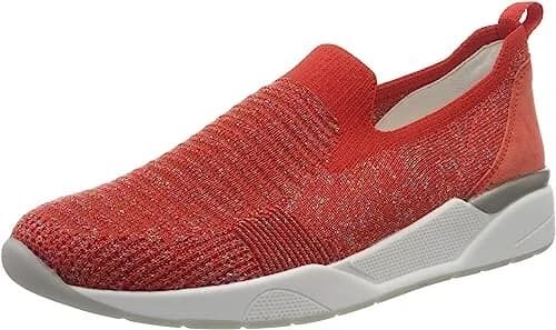 ARA Women's Slip On Trainers Candy Red