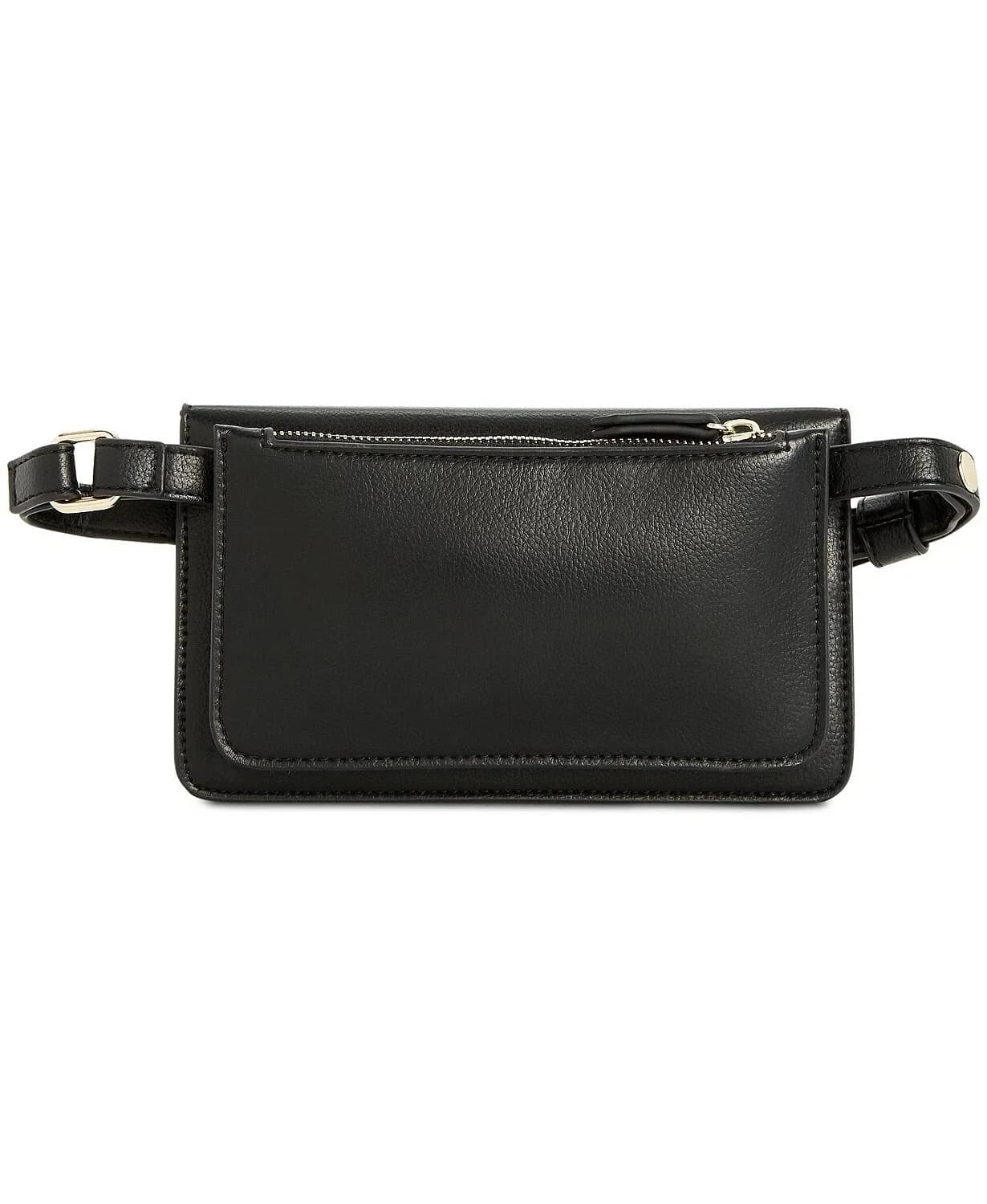 INC International Concepts Womens Quiin Black Studded Vegan Crossbody Bag