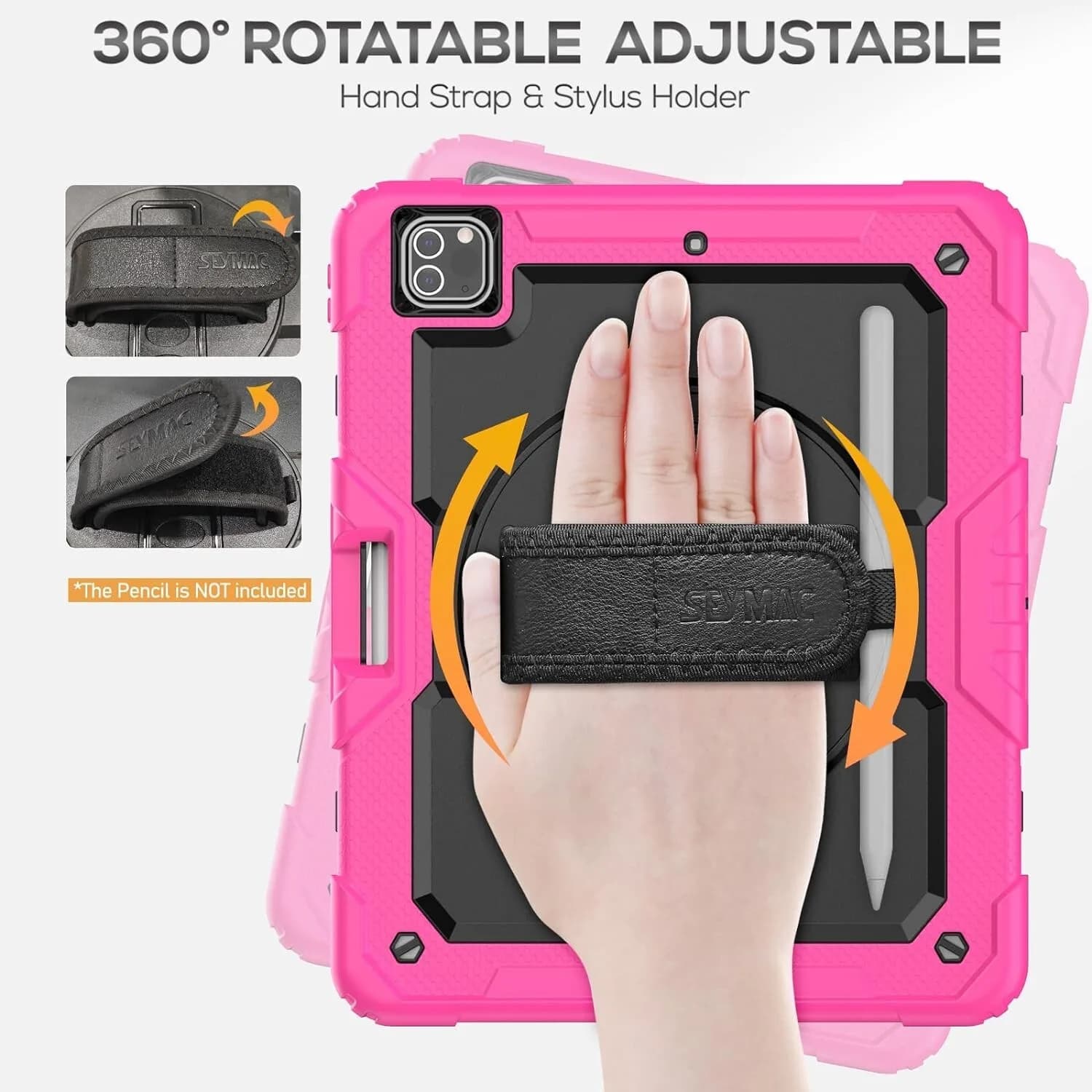 iPad Pro 12.9 Case 2022/2021/ 2020/2018, Heavy Duty Protection Shockproof Pink