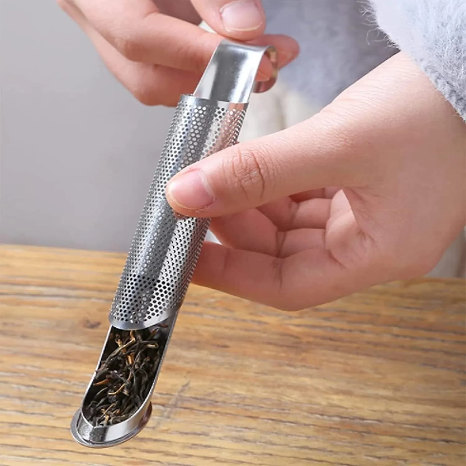 2pcs Hook Tea Stick Infuser Diffuser Strainer Filter Mesh loose Tea Herbs Steel