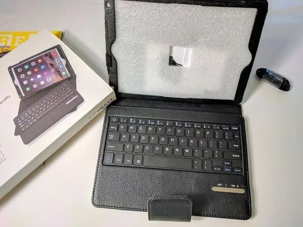 iPad Keyboard Case, Poweradd Bluetooth iPad Keyboard Folio Smart Case w/ Removab