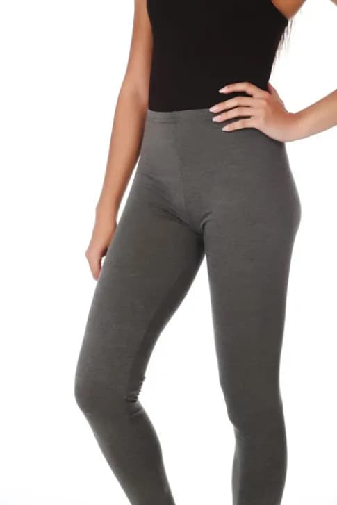 PrettyFashion Oh! Pretty Basic Charcoal Jersey Leggings Grey 20/22