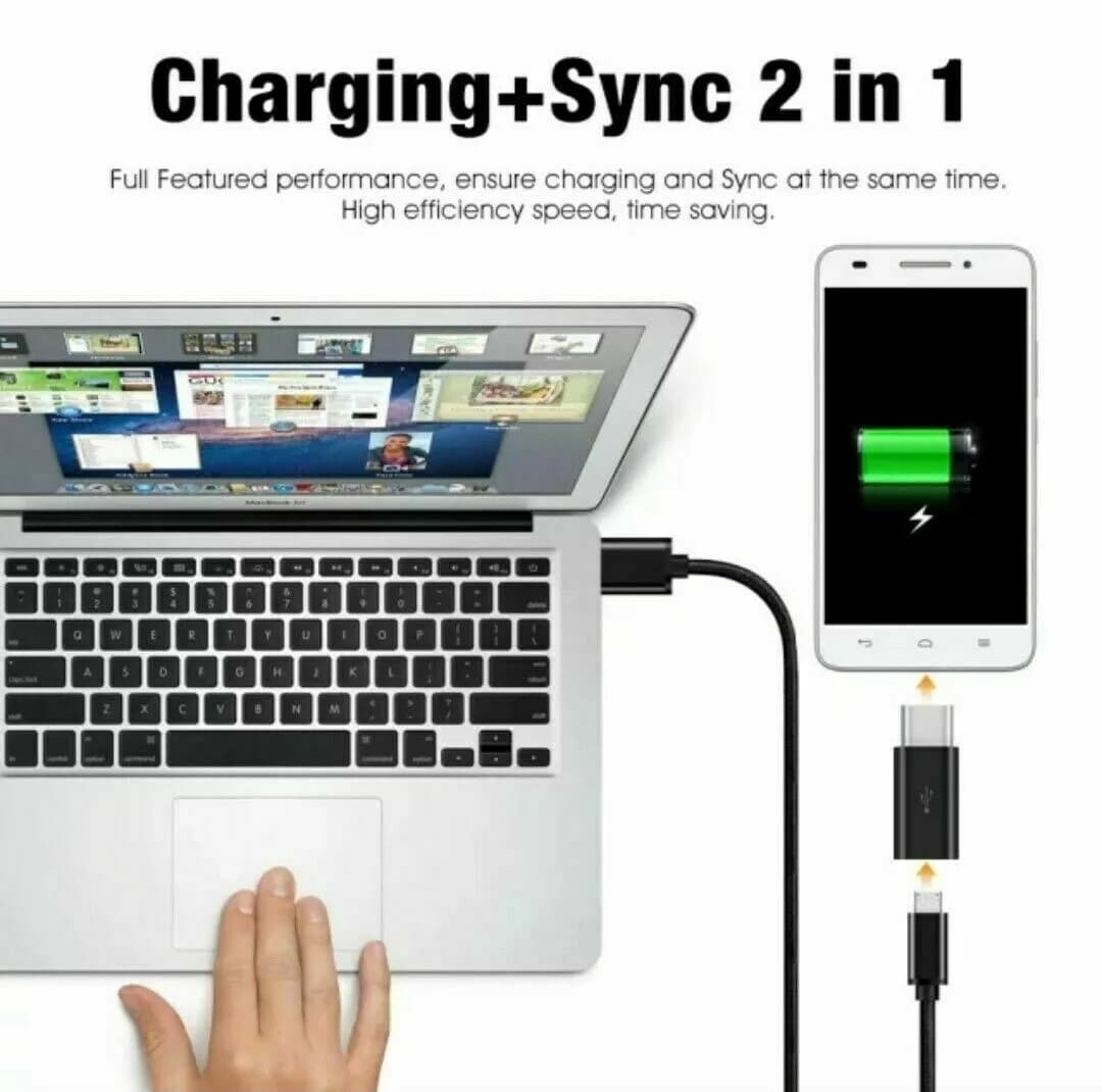 Micro USB Female to Type C Male Converter USB-C Adapter Converter Black White UK