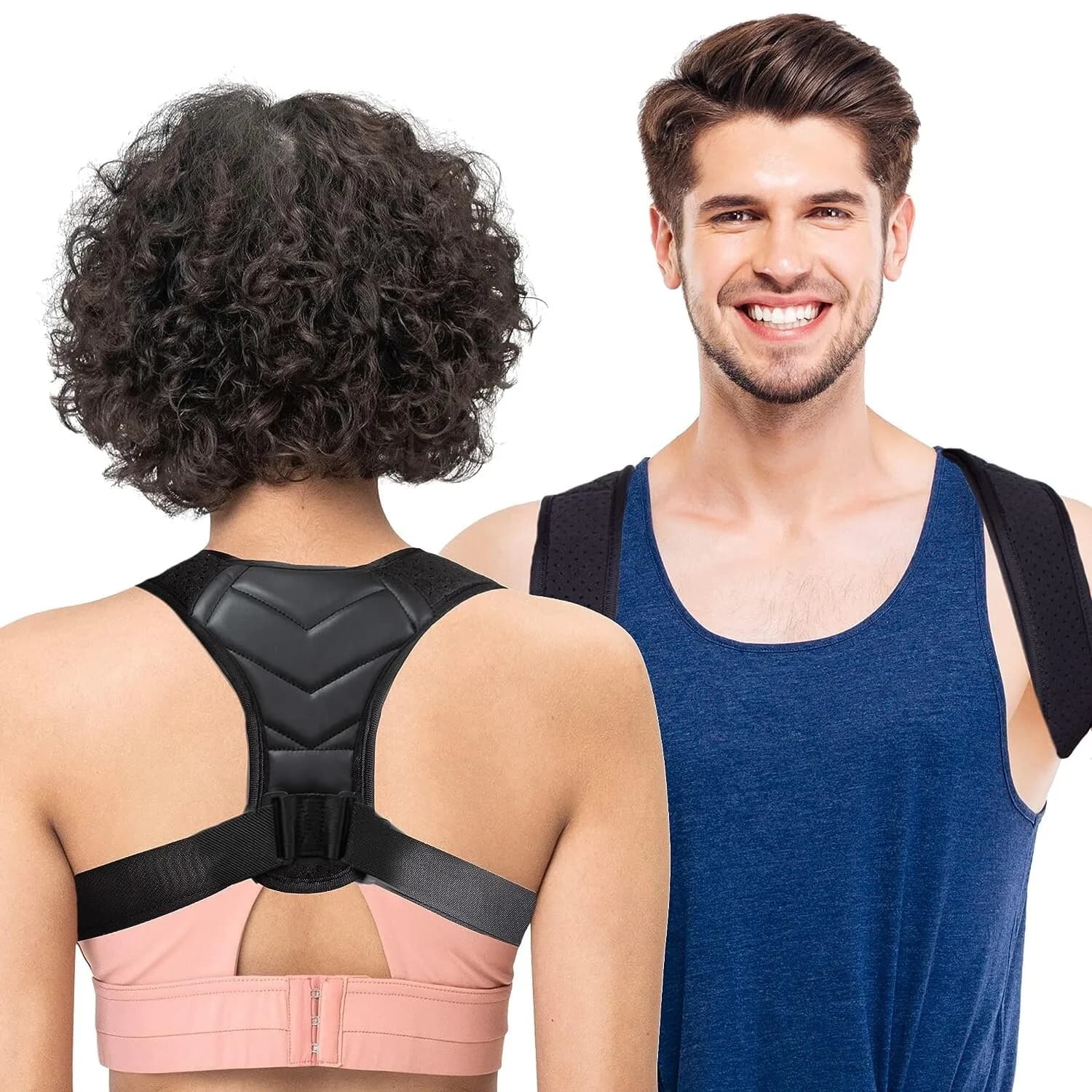 Supply Cube Back Brace Posture Corrector for Men and Women Adjustable Strap