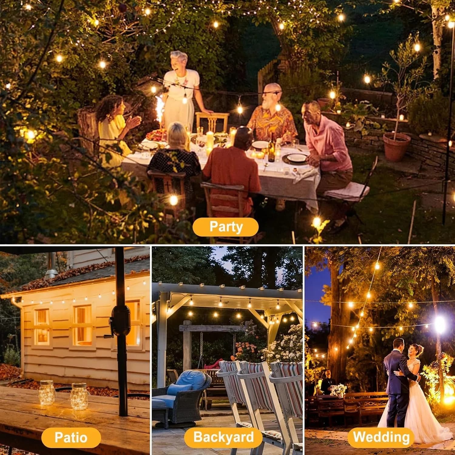 25-Pack G40 Replacement Bulbs, 7W G40 Globe Bulbs E12 Outdoor String Lights 230V