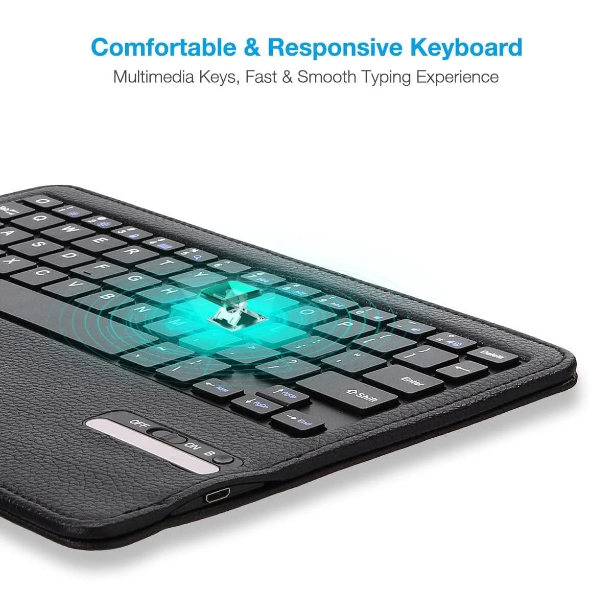 iPad Keyboard Case, Poweradd Bluetooth iPad Keyboard Folio Smart Case w/ Removab