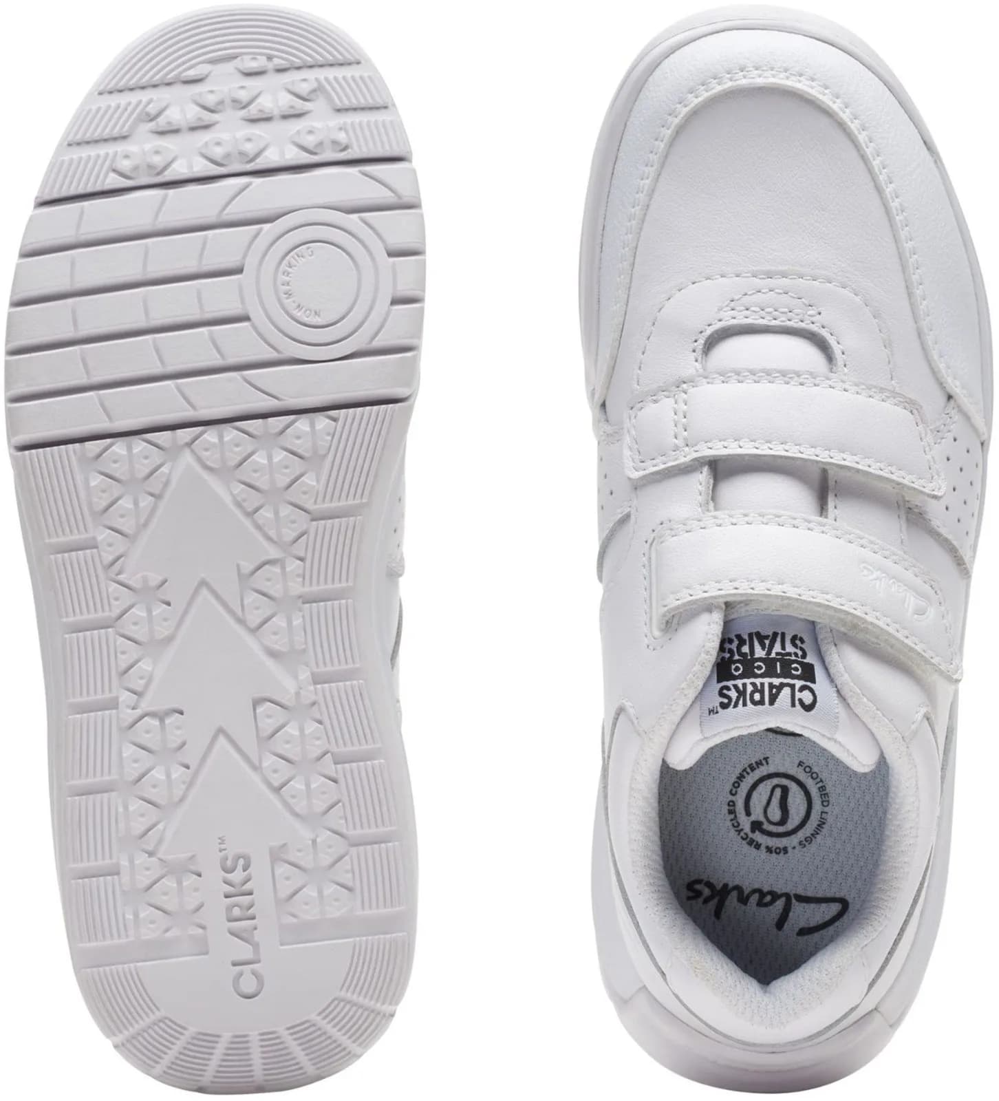 CLARKS CICA STARS WHITE KIDS TRAINERS – UK 11.5 G