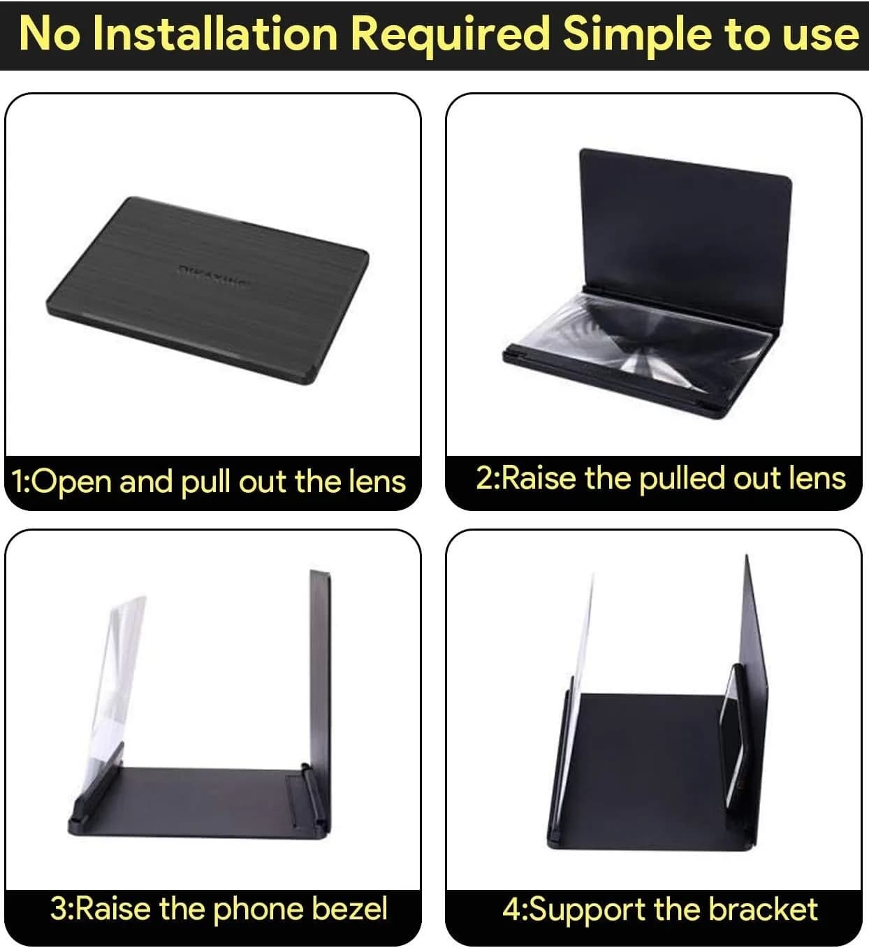 Phone Screen Magnifier, 10 Inch Foldable Mobile Phone Screen Amplifier, For Movi