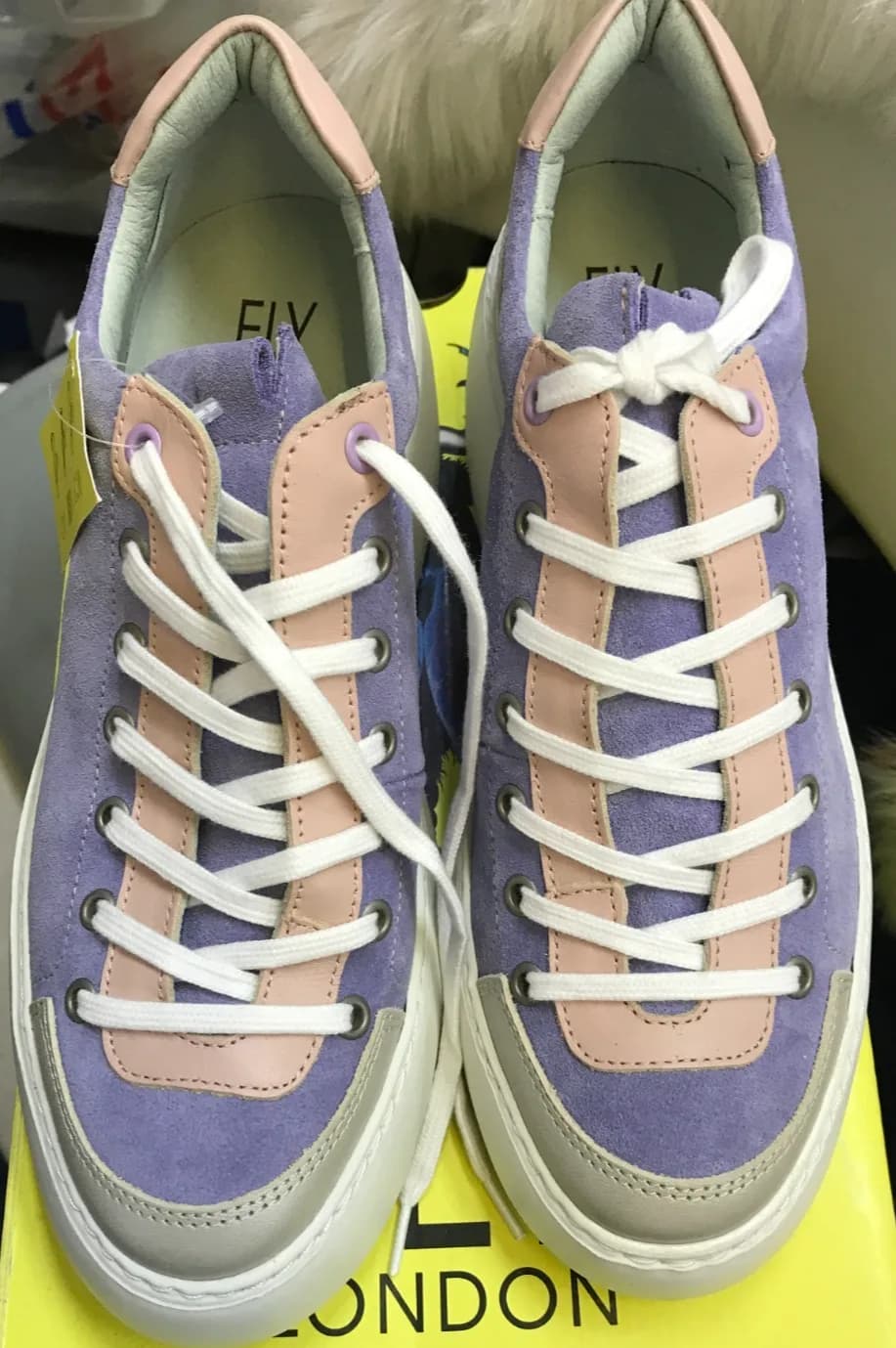 Women's Fly London DUFY671FLY Sneakers Shoe Pink,Purple Silver Size uk 6
