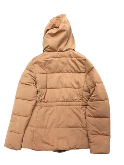 STUDIO BLACK PADDED MINI COAT JACKET WOMENS SIZE 10 UK HOODED WINTER ORANGE