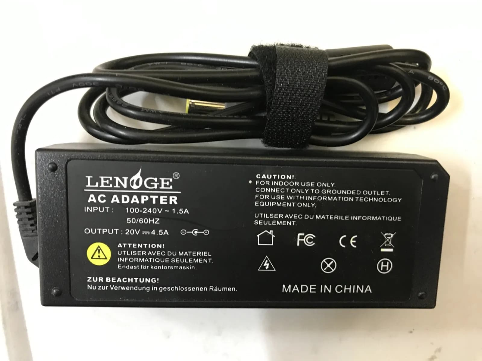 LENOVO ROUND TIP YELLOW 20V 4.5A POWER ADAPTER CHARGER