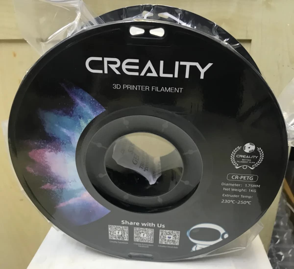 Creality 1.75mm PLA 3D Printing Filament 1kg CR-PETG WHITE