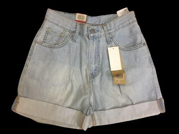 Womens Levi's 90s Denim Baggy Straight Short Jeans size 25 Shorts