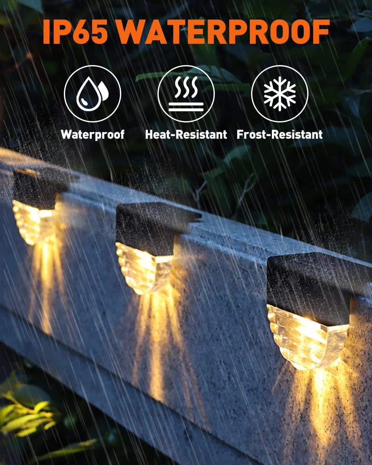Solar Lights Outdoor 4 Pack Solar Fence Step Lights IP65 Waterproof Solar Multi