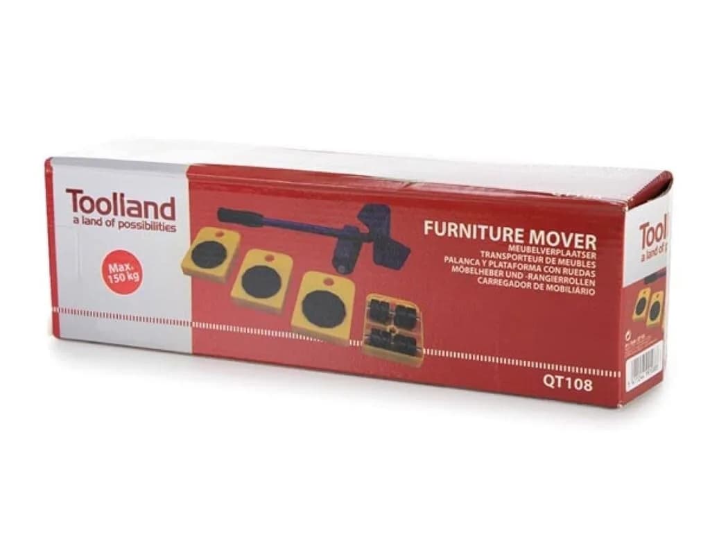 Toolland - QT108 furniture lifter and castors 150 kg maximum load capacity RED