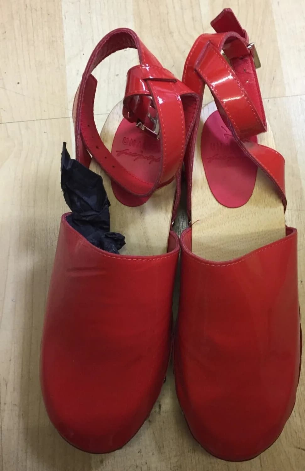 Free People X Unalira Red Leather Platform Kaia Clogs EU 39 UK 5
