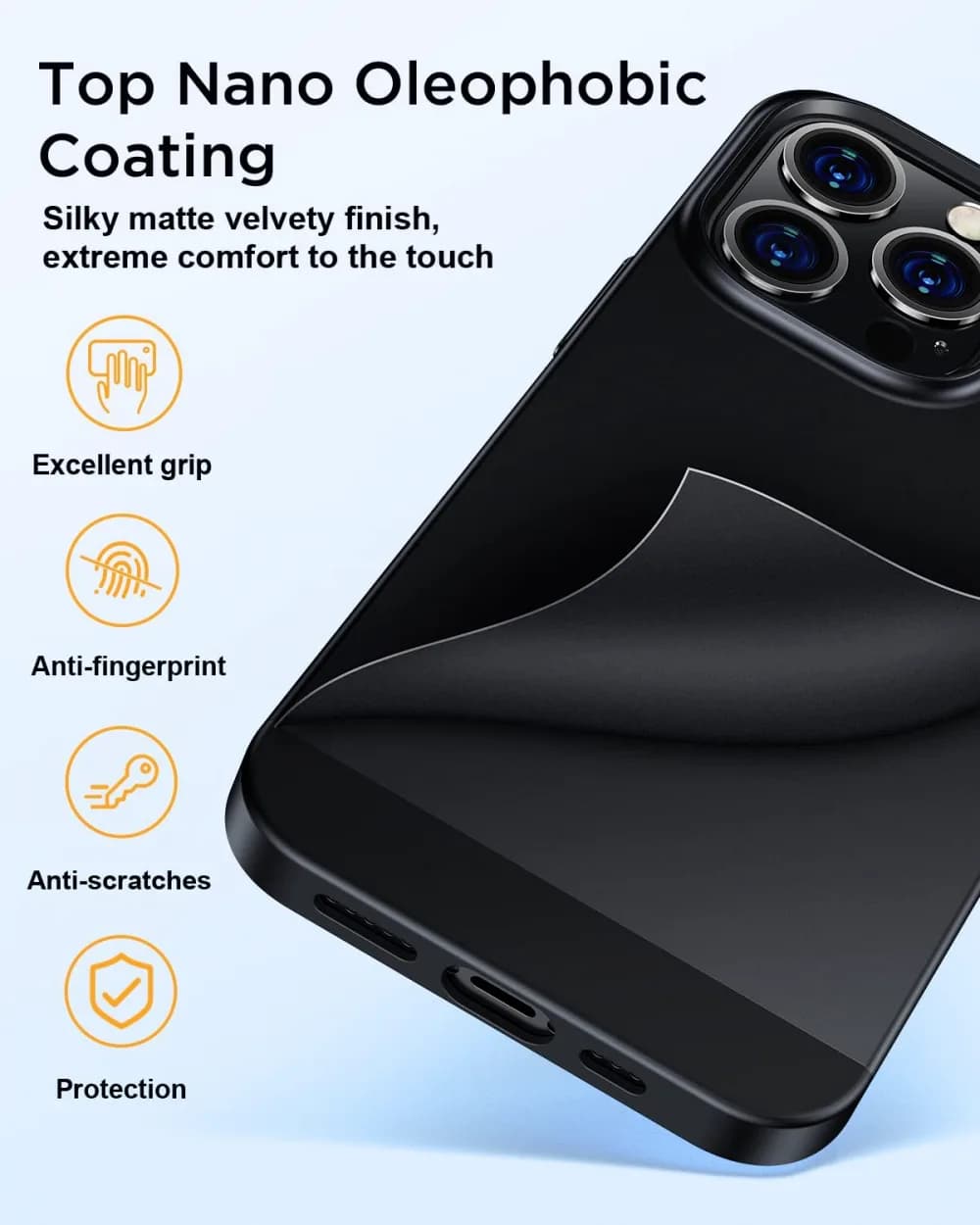 Humixx Protective Case Matte for iPhone 13 Pro Anti Scratch & Fingerprint Black