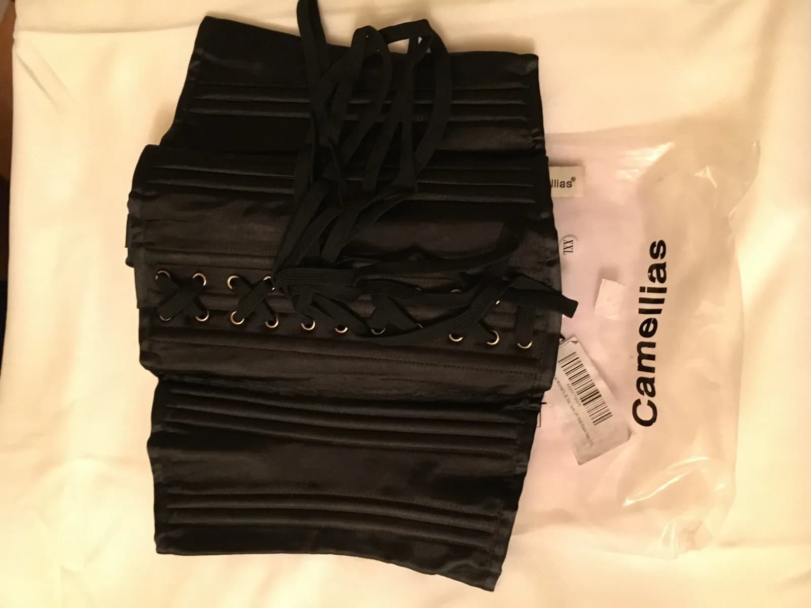 Camellias Waist Corset Cincher Steel Bone Underbust Body Shaper Women Black 2XL
