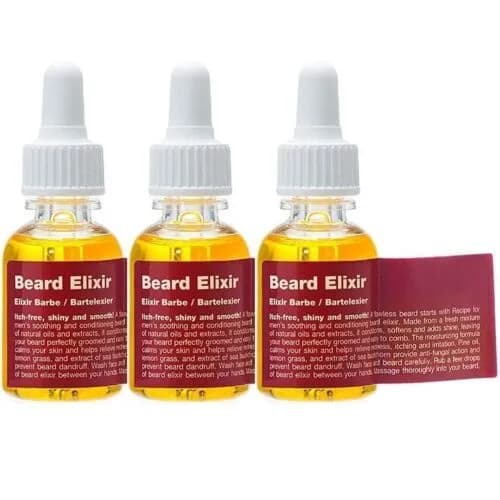 Beard Oil Grooming Liquid 3 x 25ml Recipe For Men Beard Elixir Mens Gift Set