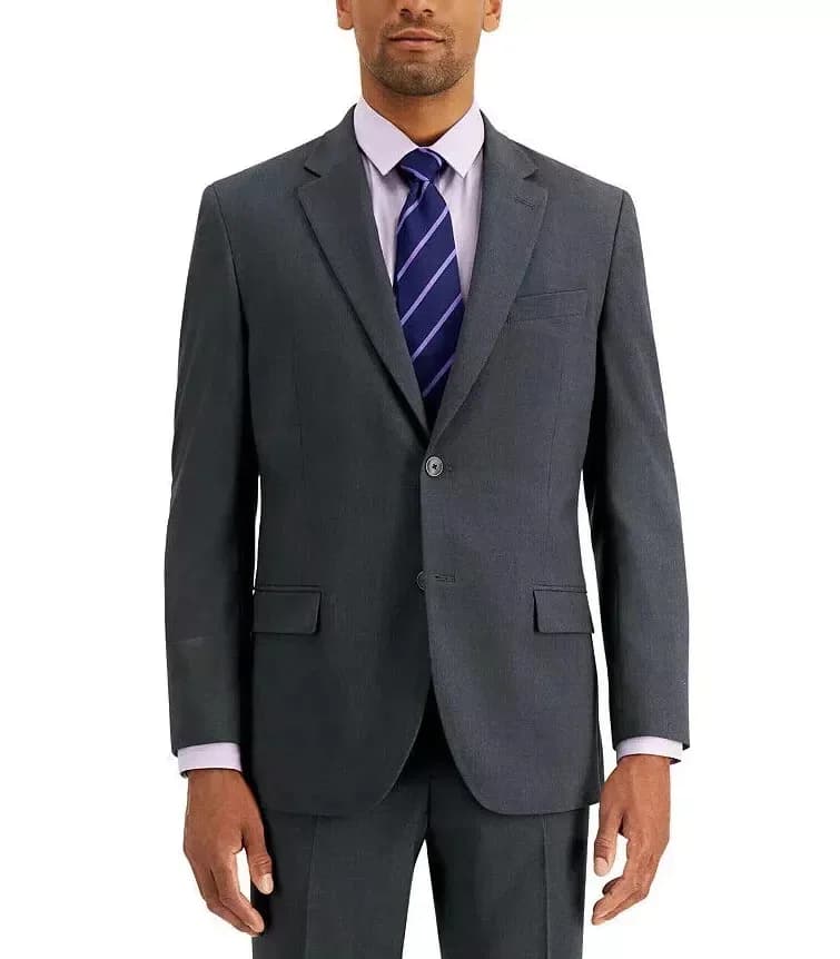 Nautica Men's Modern-Fit Bi-Stretch Charcoal Charbon Suit Jacket 44S, RRP $395
